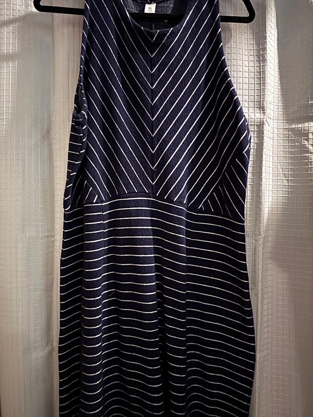 Old Navy Navy & White Striped V-Neck Dress
